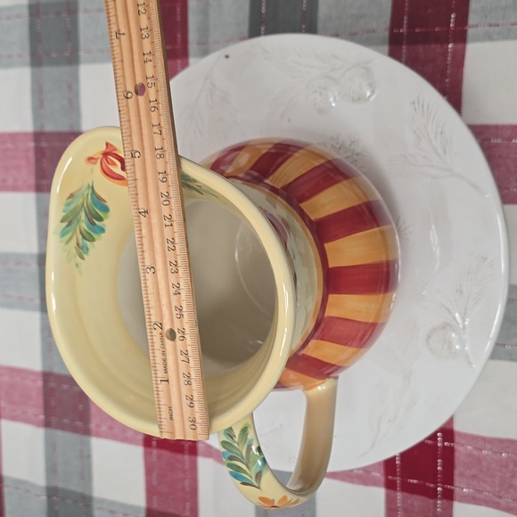 Southern Living Gail Pittman Collectible Decor Pitcher Vase Orange Red Green - Picture 11 of 13